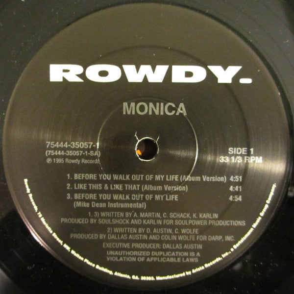 Monica : Before You Walk Out Of My Life & Like This And Like That (Remix) (12")