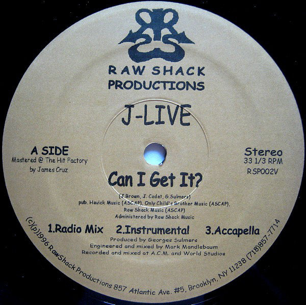 J-Live : Can I Get It? (12")
