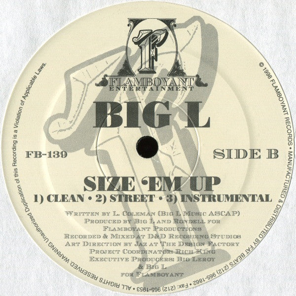 Big L : Ebonics / Size 'Em Up (12")