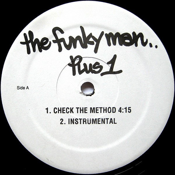 The Funky Man : Check The Method / Do Your Thing (12", M/Print, Whi)