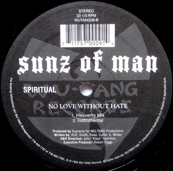 Sunz Of Man : No Love Without Hate (12")