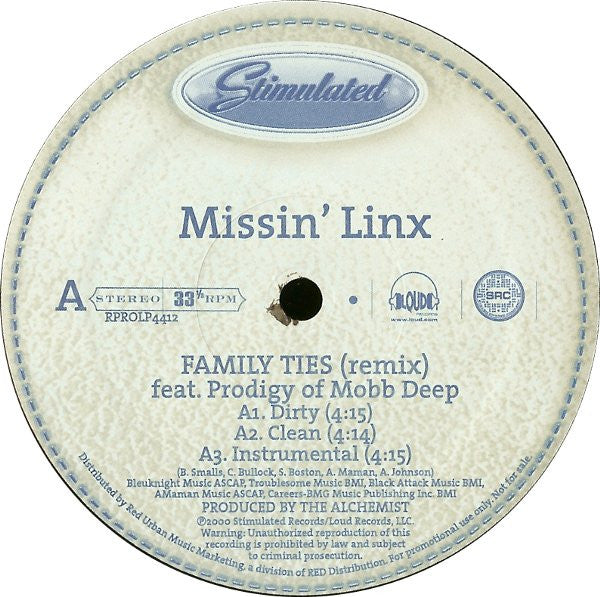Missin' Linx : Family Ties (Remix) (12", Promo)