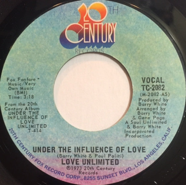 Love Unlimited : Under The Influence Of Love (7", Single, Styrene)