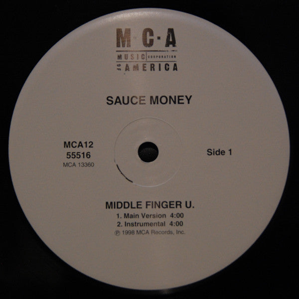 Sauce Money : Middle Finger U. / Pre Game (12", Single)