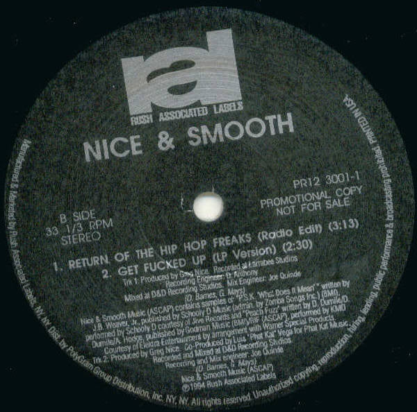 Nice & Smooth : Return Of The Hip Hop Freaks (12", Promo)