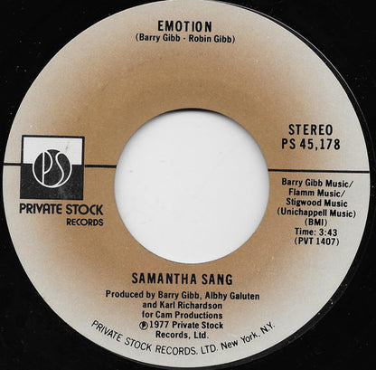 Samantha Sang : Emotion (7", Single, Styrene, Spe)