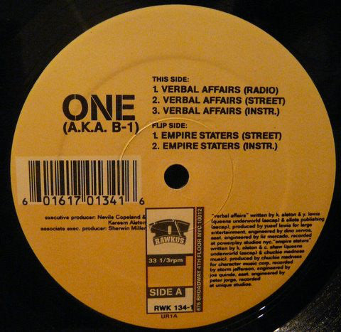 One (46) A.K.A. B-1 : Verbal Affairs / Empire Staters (12")
