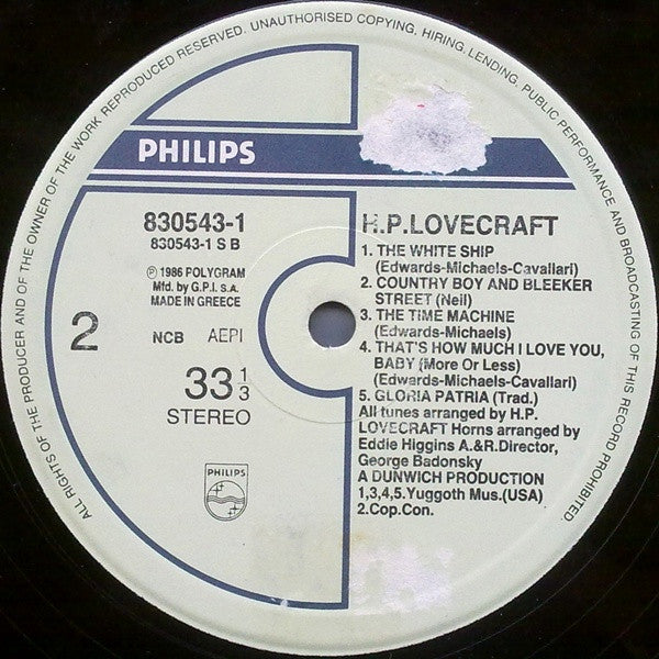 H.P. Lovecraft* : H.P. Lovecraft (LP, Album, RE)