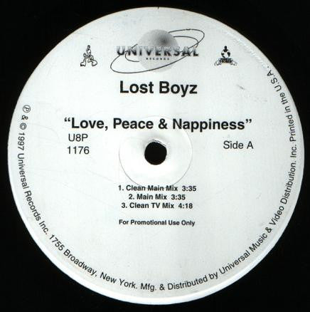 Lost Boyz : Love, Peace & Nappiness (12", Promo)