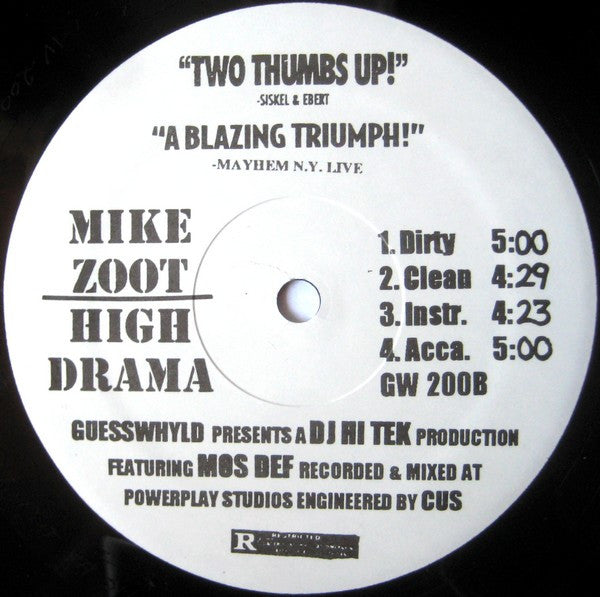 Mike Zoot : Turn / Service / High Drama (12")