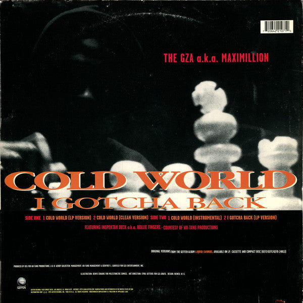 The Genius / GZA Featuring Inspectah Deck A.K.A. Rollie Fingers : Cold World (12")