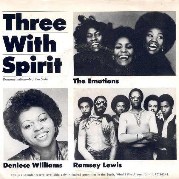 Deniece Williams / The Emotions / Ramsey Lewis : Three With Spirit (7", Promo, Smplr, Styrene, Ter)