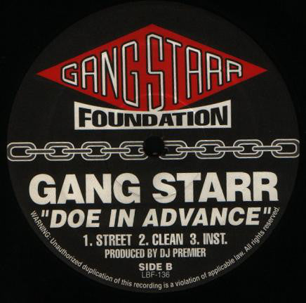Big Shug / Gang Starr : The Jig Is Up / Doe In Advance (12", Unofficial)