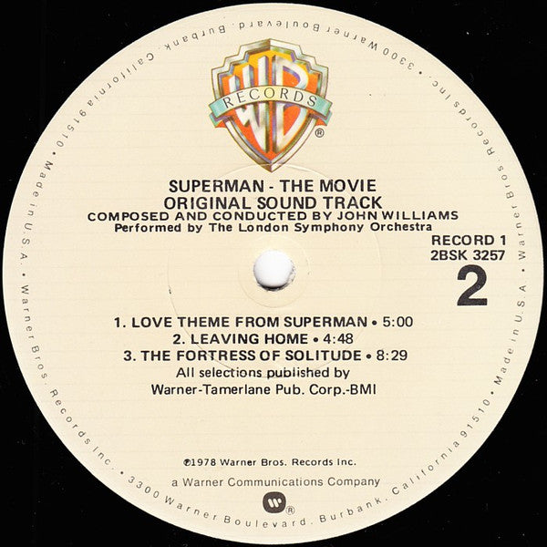 John Williams (4), The London Symphony Orchestra : Superman The Movie (Original Sound Track) (2xLP, Album, Promo, Los)