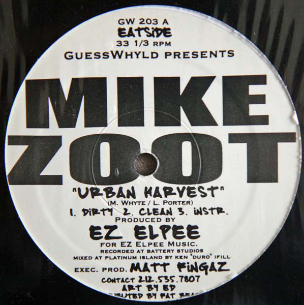 Mike Zoot : Urban Harvest / Midnite Run (12")