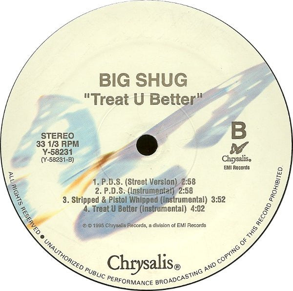 Big Shug : Treat U Better (12")