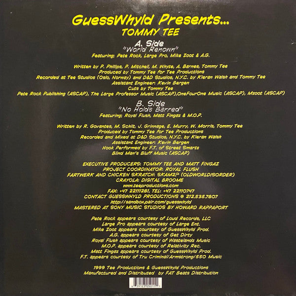 Tommy Tee : World Renown / No Holds Barred (12")