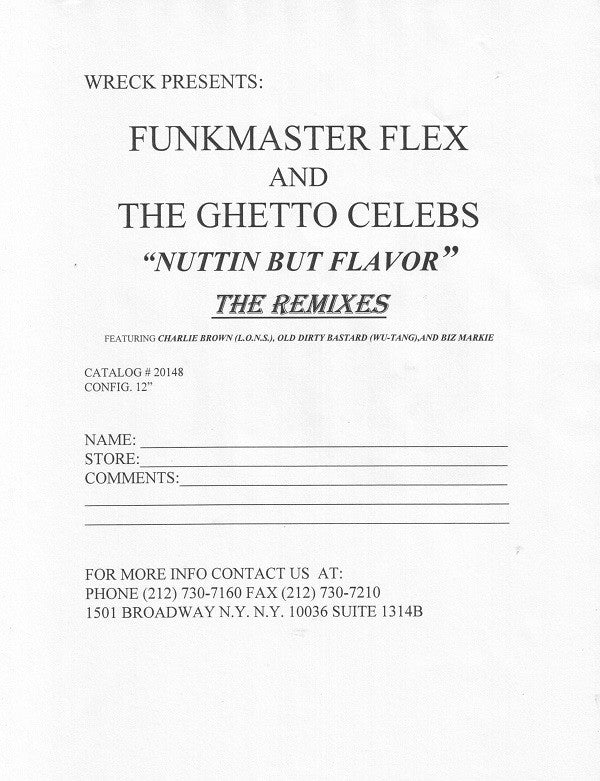 Funkmaster Flex & The Ghetto Celebs : Nuttin But Flavor (Remix) (12")