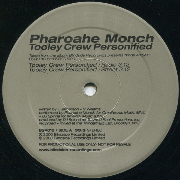 Pharoahe Monch : Tooley Crew Personified (12", Promo)