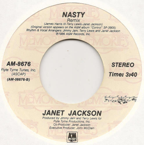 Janet Jackson : The Pleasure Principle / Nasty (Remix) (7", Single, RE)