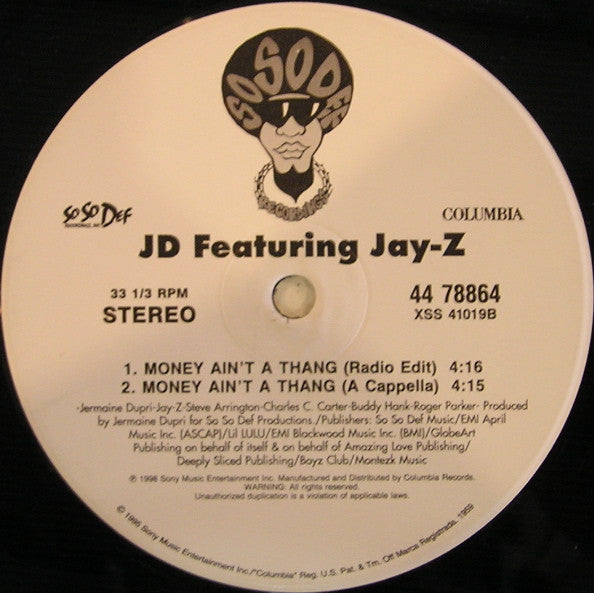 JD* Featuring Jay-Z : Money Ain't A Thing (12")