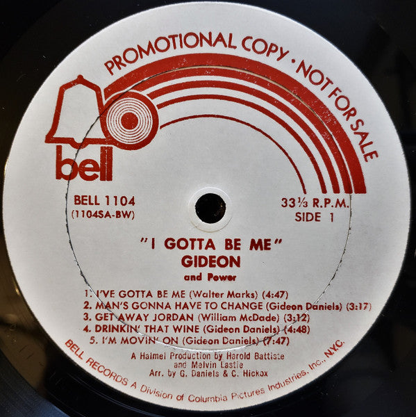 Gideon & Power : I Gotta Be Me (LP, Album, Promo, W/Lbl)