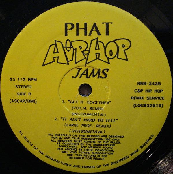 Various : Phat Hip-Hop Jams (12", Promo, Unofficial)
