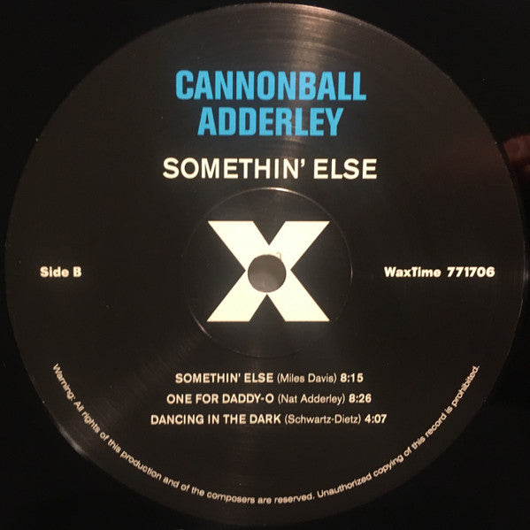 Cannonball Adderley : Somethin' Else (LP,Album,Limited Edition,Reissue,Remastered,Stereo)