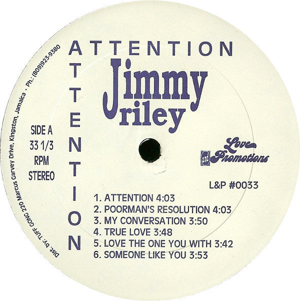 Jimmy Riley : Attention (LP, Album)