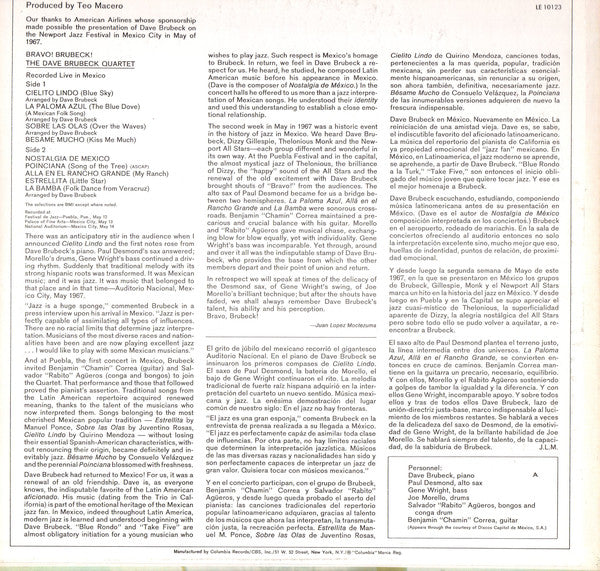 The Dave Brubeck Quartet : Bravo! Brubeck! (LP, Album, RE)