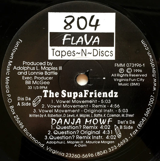 The SupaFriendz* / Danja Mowf : Vowel Movement / Question? (12")