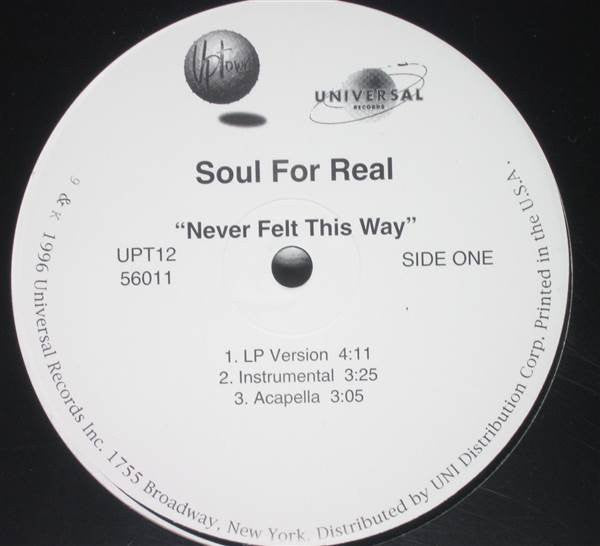 Soul For Real : Never Felt This Way (12", Single)