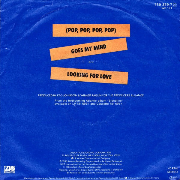 Levert : (Pop, Pop, Pop, Pop) Goes My Mind (7", Single)