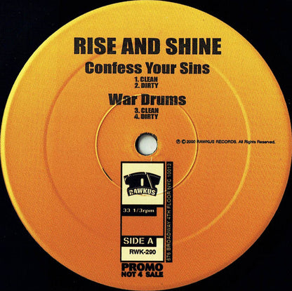 Rise & Shine (3) : Confess Your Sins (12", Promo)