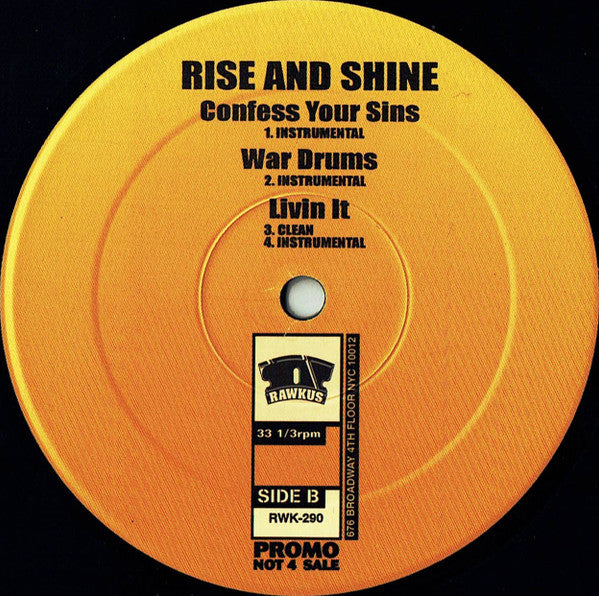 Rise & Shine (3) : Confess Your Sins (12", Promo)