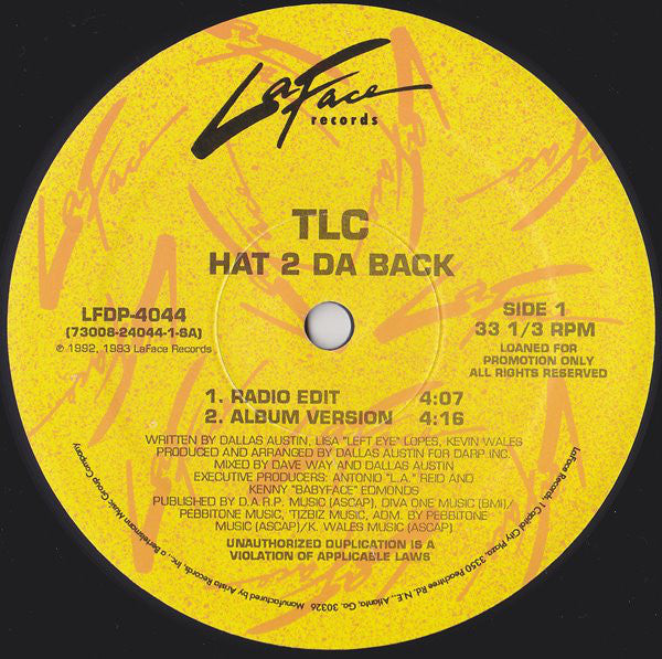 TLC : Hat 2 Da Back (12", Promo)