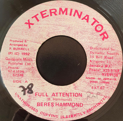 Beres Hammond : Full Attention (7")