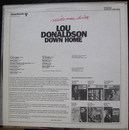 Lou Donaldson : Down Home (LP, Album, RE, H.V)