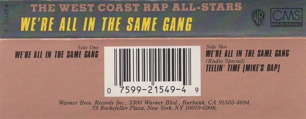 Buy The West Coast Rap All-Stars : We're All In The Same Gang 