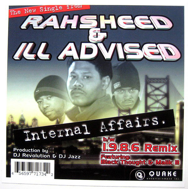 Rahsheed & Ill-Advised : Internal Affairs / 1.9.8.6. (Remix) (12")