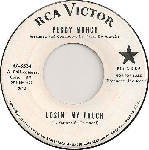 Peggy March : Losin' My Touch (7", Promo)