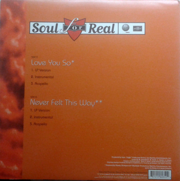 Soul For Real : Love You So (12")