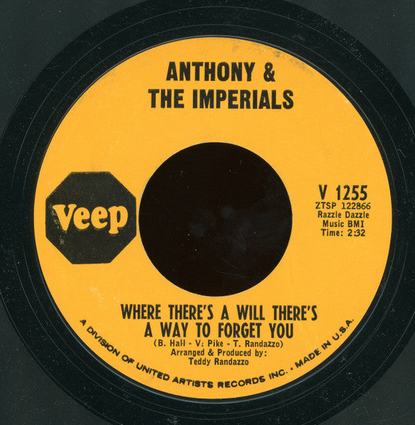 Little Anthony & The Imperials : Don't Tie Me Down (7", Single, Styrene)