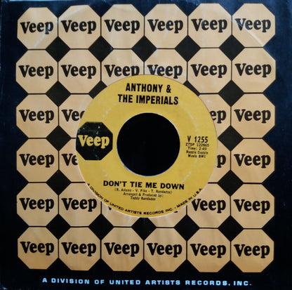 Little Anthony & The Imperials : Don't Tie Me Down (7", Single, Styrene)