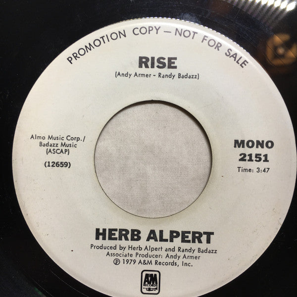Herb Alpert : Rise (7", Mono, Promo)