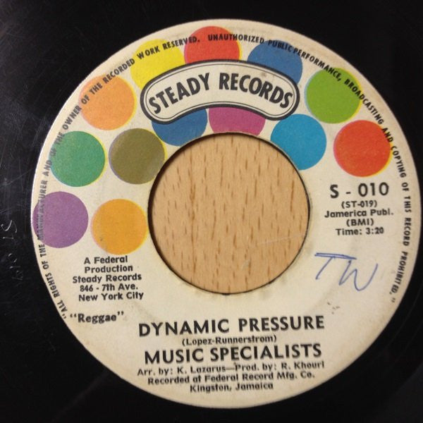 Music Specialists* : Dynamic Pressure / Flip (7")