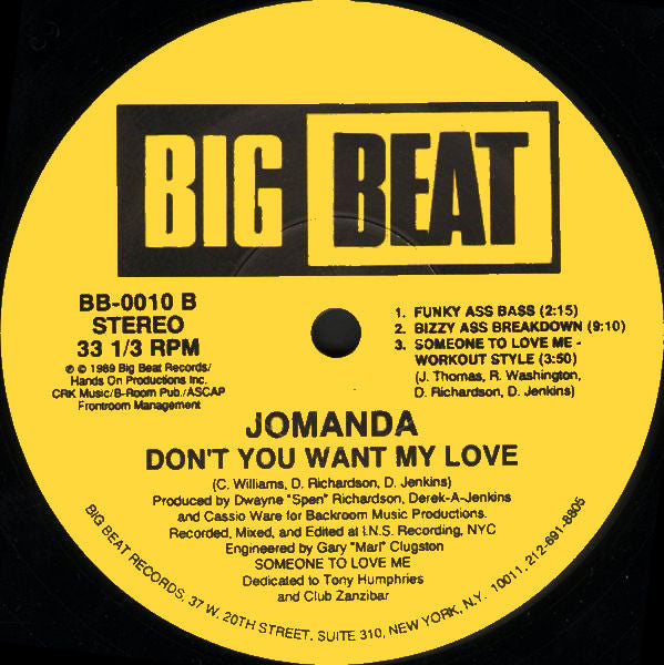 Jomanda : Don't You Want My Love (12")