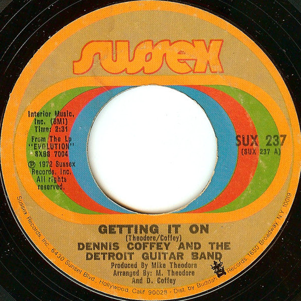 Dennis Coffey And The Detroit Guitar Band : Getting It On (7", Single, Styrene, Pit)