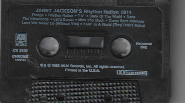 Janet Jackson : Janet Jackson's Rhythm Nation 1814 (Cass, Album, Club, CRC)