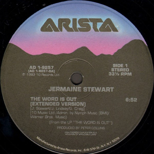 Jermaine Stewart : The Word Is Out (12")
